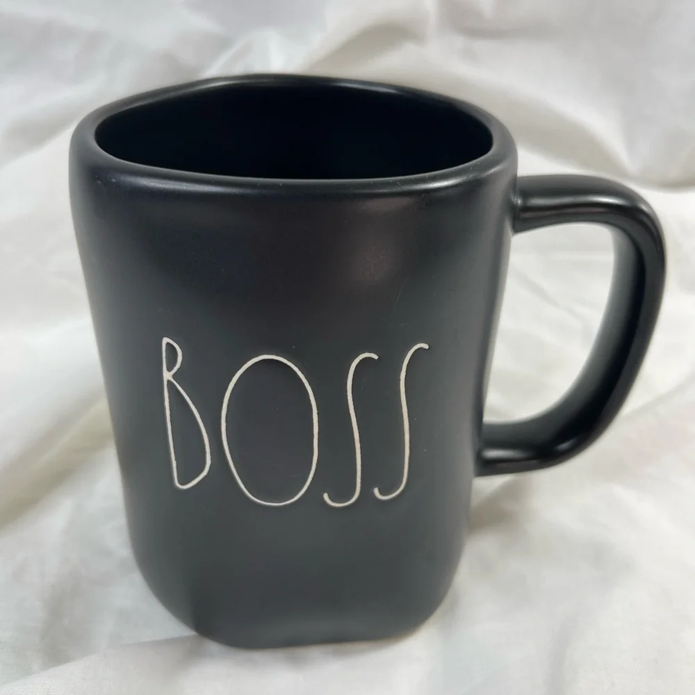 ⭐️Rae Dunn Matte Black BOSS Coffee Mug